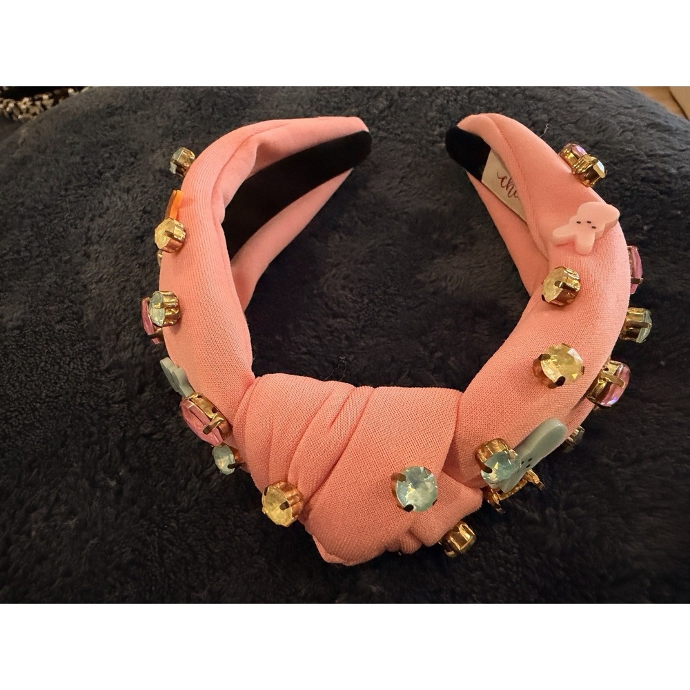 Cheeky Plum Pink Easter Bunny Wide Bejeweled Headband NWOT